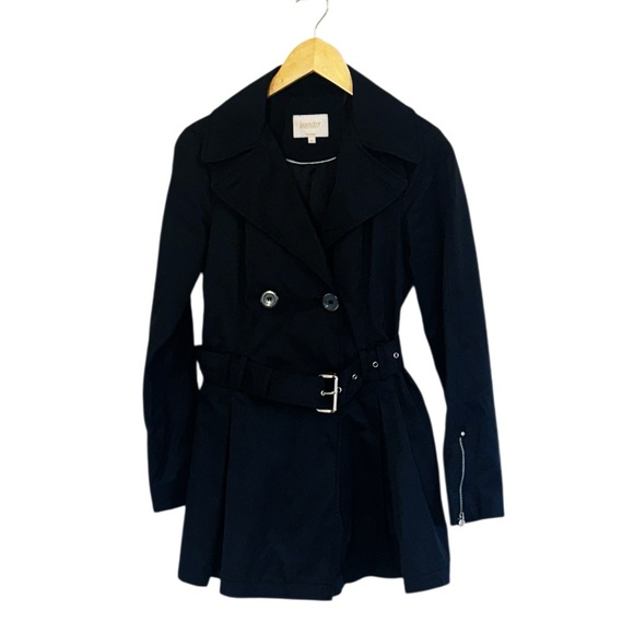 Laundry By Shelli Segal Jackets & Blazers - LAUNDRY By Shelli Segal Black Coat Pleated Back Button Front Size XS/S